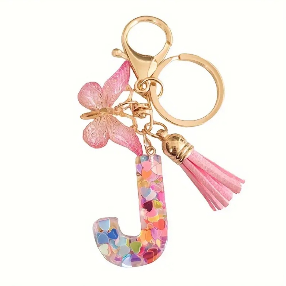 Alphabet Initial Letter Butterfly Keychain. PINK. NE…